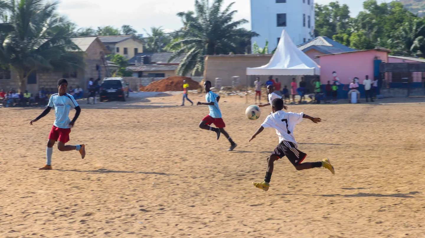 Intense in-game action during the inter-school tournament match